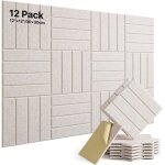 Lot de 12 panneaux acoustiques muraux autocollants ? panneaux insonorisants haute densit� 30 � 30 � 1 ...