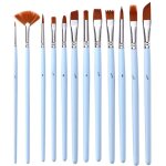Lot de 12 pinceaux de peinture professionnels pour artistes, pinceaux de dtail, huile, aquarelle, enfant ...