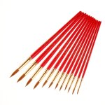 Lot de 12 pinceaux professionnels pour aquarelle, peinture  l'huile, gouache, fournitures scolaires ...