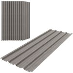 Lot de 12 plaques acier galvanis� imitation bois, 129x45 cm, finition gris clair r�sistante aux intemp�ries ...