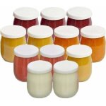 Lot de 12 pots de yaourt en verre avec couvercles herm�tiques - compatibles avec les yaourti�res, les ...
