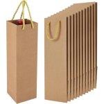 Lot de 12 sacs cadeaux pour bouteille de vin en papier kraft, sacs cadeaux avec poigne, organiseur de ...