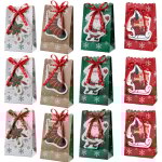 Lot de 12 sacs en papier de no�l, sac cadeau de no�l, joli sac en papier tendance