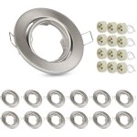 Lot de 12 spots encastrs gu10 cadre d'encastrement - douilles gu10 230v diamtre du trou 50mm avec base ...