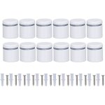 Lot de 12 supports de fixation en acier inoxydable pour verre, 2, 5 x 2, 5 cm (1 x 1 pouce), fixations ...