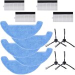 Lot de 13 accessoires de rechange (filtre, brosse lat�rale, serpill�re) pour robot aspirateur proscenic ...
