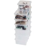 Lot de 13 boites de rangement en plastique avec couvercle , l. 19 x l. 16 x h. 9 cm, transparent