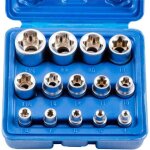 Lot de 14 douilles torx femelles e4 - e24 e - torx hexagonales