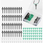 Lot de 140 hameons  vis pour pche  la carpe, avec anneau de fixation, pour montages chod