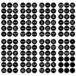 Lot de 144 �tiquettes autocollantes pour pots � �pices, 13, 5x26, 7 cm, noires