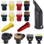 Lot de 15 accessoires pour nettoyeur vapeur karcher easyfix sc1 sc2 sc3 sc4 sc5 kit de brosses rondes ...