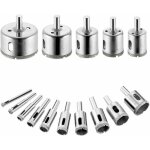 Lot de 15 foret diamant, scies - cloches pour acier au carbone, perceuse en verre, c�ramique, porcelaine, ...