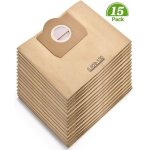 Lot de 15 sacs aspirateur pour karcher 6. 959 - 130. 0 wd3 wd3p mv3 sacs filtrants en papier de rechange ...