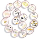 Lot de 16 aimants pour réfrigérateur avec inscriptions roses en anglais - verre de cristal - pour maison, ... Lot de 16 aimants pour réfrigérateur avec inscriptions roses en anglais - verre de cristal - pour maison, ...