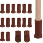 Lot de 16 chaussettes pour pieds de chaise avec coussinets en feutre antid�rapants double �paisseur marron ...