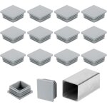 Lot de 16 embouts carr�s de 40 mm, bouchons en plastique pour tubes m�talliques, pieds de chaise, table, ...