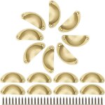 Lot de 16 poignes de porte rtro en forme de coquille de fer en laiton antique pour meubles de cuisine ...