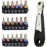 Lot de 19 mini cl�s � cliquet magn�tiques 110 mm - embouts hexagonaux pour voiture, maison, machines ...