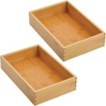 (lot de 2) 1 pi�ce rangement � tiroir en bambou pour la cuisine ? range couverts modulable pour l?argenterie, ...