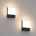 Lot de 2 20w lampe murale led interieur / exterieur, applique murale noir modernes en aluminium, clairage ...