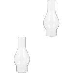 Lot de 2 abat - jours à pétrole en verre pour lampe à huile, accessoire de cheminée rétro Lot de 2 abat - jours à pétrole en verre pour lampe à huile, accessoire de cheminée rétro