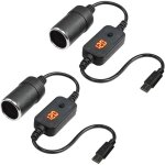 Lot de 2 adaptateurs usb vers allume - cigare 12 v - prise usb c vers 12 v - avec voltmtre - tension ...
