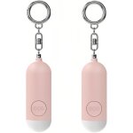 Lot de 2 alarmes personnelles 130db, rechargeables, avec lampe led, porte - cl�s, batterie faible