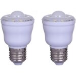 Lot de 2 ampoules � d�tecteur de mouvement pir avec culot e27, 2w, blanc chaud 3000k, veilleuse automatique ...