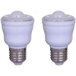 Lot de 2 ampoules � d�tecteur de mouvement pir avec culot e27, 2w, blanc chaud 3000k, veilleuse automatique ...