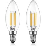 Lot de 2 ampoule led filament c35 e14 4w, ampoule vintage e14 equivalent � lampe halog�ne 40w, 400lm ...