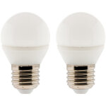 Elexity - lot de 2 ampoules led sphériques 5, 2w e27 470lm 2700k - zenitech Elexity - lot de 2 ampoules led sphériques 5, 2w e27 470lm 2700k - zenitech