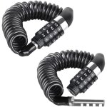 Lot de 2 antivols  code pour vlo, antivol de casque  4 chiffres, cble antivol portable de 140 cm ...