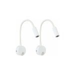 Lot de 2 applique de lecture blanc, lampe col de cygne flexible led 3w fixation liseuse murale avec interrupte ... Lot de 2 applique de lecture blanc, lampe col de cygne flexible led 3w fixation liseuse murale avec interrupte ...