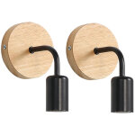 Lot de 2 appliques murales d'int�rieur industrielles, lampes murales en bois noir, appliques murales ...