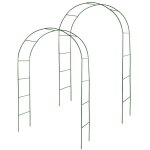 Oxeo - lot de 2 arches de jardin mtallique pour plantes grimpantes - arceau rosiers grimpants - rsistant ...