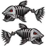 Lot de 2 autocollants en vinyle pour poisson motif kayak
