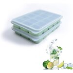 Lot de 2 bacs  glaons, 15 moules  glaons flexibles en silicone, empilables pour whisky, aliments ...