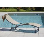 Homemaison - lot de 2 bains de soleil bahia beige 176x54. 5xh 35 / 96 cm Homemaison - lot de 2 bains de soleil bahia beige 176x54. 5xh 35 / 96 cm