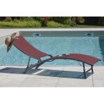 Homemaison - lot de 2 bains de soleil bahia bordeaux 176x54. 5xh 35 / 96 cm