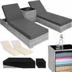 Lot de 2 bains de soleil design luxueux avec cadre en aluminium résistant aux intempéries et aux uv Lot de 2 bains de soleil design luxueux avec cadre en aluminium résistant aux intempéries et aux uv