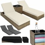 Lot de 2 bains de soleil design luxueux avec cadre en aluminium rsistant aux intempries et aux uv