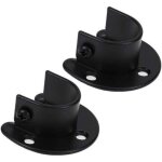 Lot de 2 barres de douche en acier inoxydable noir mat avec housse de si�ge et bride, et vis de fixation. ...