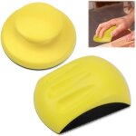 Lot de 2 blocs de papier abrasif � main avec velcro - forme ronde et en forme de souris - pour disques ...