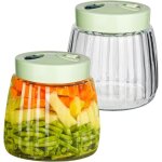 Lot de 2 bocaux de fermentation de 1 l avec couvercle � visser, r�cipient kimchi avec 2 ouvertures d'a�ration ...