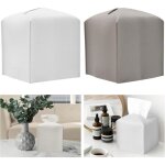 Lot de 2 bo�tes � mouchoirs carr�es en papier pu cuir pliable moderne pour bureau et salle de bain