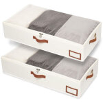 Lot de 2 bo�tes de rangement sous lit ? bacs en tissu ultra - �pais avec poign�es et �tiquettes pour ...