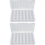Lot de 2 botes transparentes  28 compartiments pour bijoux et perles