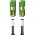 Philips hue - lot de 2 bornes d'éclairage extérieur philips utrecht 20w e27 ? anthracite, ip44 Philips hue - lot de 2 bornes d'éclairage extérieur philips utrecht 20w e27 ? anthracite, ip44