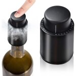 Lot de 2 bouchons pour bouteilles de vin, r�utilisables, � fermeture sous vide, avec indication du temps ...