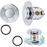 Lot de 2 bouchons d'�vier universels � poussoir, pour salle de bain, cuisine (34 - 40 mm), filtre anti ...